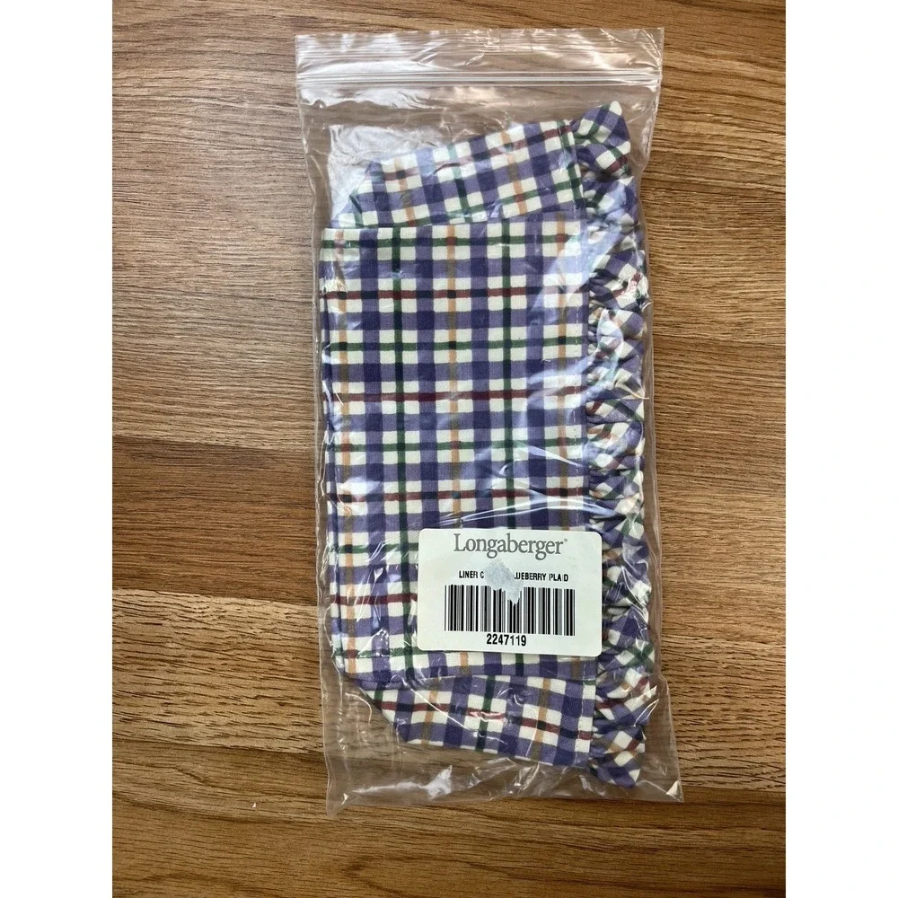 Longaberger‎ Fabric Liner for Candle Basket in Blueberry Plaid 2247119 NEW